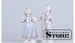Статуэтка, Танцоры, фарфор, Рига ,Рижская фарфоровая фабрика, 50-е годы, 13см