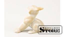 Статуэтка, Рысь , фарфор, Рига , Рижская фарфоровая фабрика, 50-е годы , 5 см