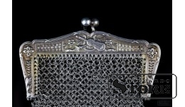 Серебряных плетёный кошелёк, 29 г , Европа