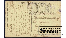 Старинная открытка  Берёзы у дороги