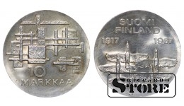 Финляндия, 10 марок, Независимость, 1967.год, Серебро CSAN134