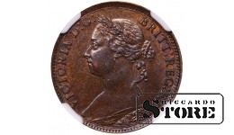 Suurbritannia, 1 farthing, 1884. aasta, NGC MS 62 BN