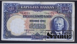 LATVIA , 50 lati 1934 gads - 704171