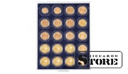 MARINE numismatic box with 20 square compartments for 50x50 mm coin frames