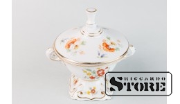 Конфетница с крышкой, фарфор, Рига, фабрика Кузнецова, Латвия, 1937 год