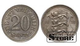 Эстония, 20 сентов, 1935. год, Никелевая бронза