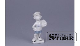 Статуэтка, Вратарь , фарфор, Рига , Рижская фарфоровая фабрика, автор модели - Зина Улсте, 50-е годы , 9.3 см