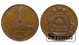 1928 Latvia Coin Bronze Coinage Rare 1 santims KM# 1 #LV4391