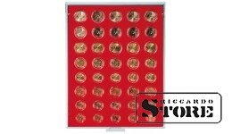 Raudonas veliūrinis dėklas 2556E (euro monetų rinkiniams)