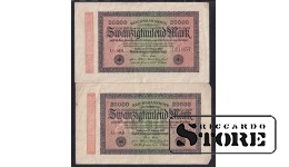 Germany, Set of 2 banknotes, 20000 Mark, 1923, F