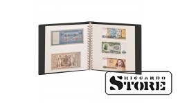 LINDNER banknote album with white interleaves and protective case — black.