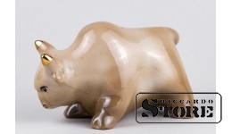 Статуэтка, Бык,  фарфор, Рига, Рижская фарфоровая фабрика, 1980 годы , 7,0 см