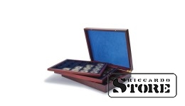 Presentation Case VOLTERRA TRIO de Luxe, each for 20 QUADRUM coin capsules 50x50mm, blue