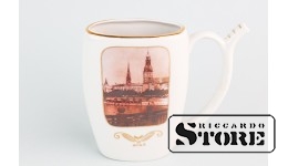 Кружка для минеральной воды с изображением панорамы Риги, фарфор, Рига, Рижская фарфоро-фаянсовая фабрика, 60е годы, первый сорт
