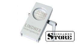 LINDNER Stampscop magnifier with lighting and magnification for detailed inspection of stamps and collectibles.