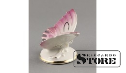 Фарфоровая статуэтка Бабочка, розовая (вишнёвая)