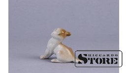 Статуэтка, Рысь , фарфор, Рига , Рижская фарфоровая фабрика, 50-е годы , 5 см