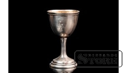 Кубок с инициалами, серебро, 875 проба, Латвия, 1930е годы