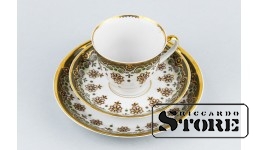 Кофейное трио "Марианна", тонкостенный фарфор, Рига, Рижский фарфоровый завод, автор формы Эрик Эллер, золотое клеймо 1972-1991 год CSA731