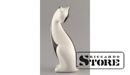 Статуэтка, Кот Арт-Деко , фарфор, Рига , Рижская фарфоровая фабрика,60-е годы , 21.5 См , 1-ЫЙ СОРТ