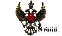 Metal Crowned Eagle Brooch