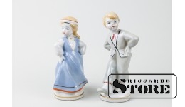 Статуэтка, Танцоры, фарфор, Рига ,Рижская фарфоровая фабрика, 50-е годы, 13см