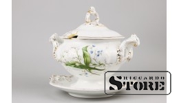 Супница, фарфор, Рига, Завод М.С.Кузнецова, 1864-1887 год, 18 cm,  CSA266