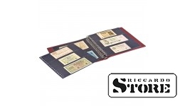 LINDNER banknote album with black interleaves and protective case — cherry red.