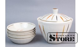 Вазочка для варенья с розетками, фарфор, Рига, Рижская фарфоро-фаянсовая фабрика, 60е годы, первый сорт