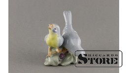 Статуэтка, Птички , фарфор, Рига , Рижская фарфоровая фабрика, 50-е годы , 7,5см