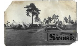 Старинная открытка "Палатки в поле" Латвия 1930 г.