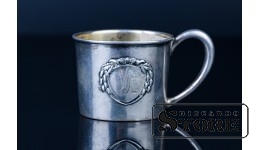 Серебряный маленький подстаканник , 875 проба,19 г, Латвия