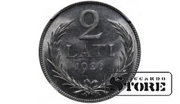 Latvija, 2 latai, 1926 m., sidabras, NGC, MS 63