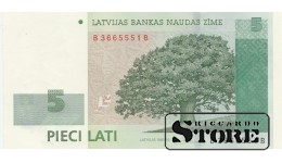 БАНКНОТА, ЛАТВИЯ, 5 Лат 2009 год - UNC