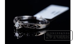 Кольцо С Бриллиантом(2,75г) , Золото , 750 проба , (0,29 ct) , Размер 3,9 -4,00 mm