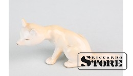 Статуэтка лиса, фарфор, Рига, Рижский фарфоровый завод, 50е годы