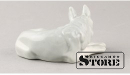 Статуэтка, Собака , фарфор, Рига , Рижская фарфоровая фабрика, 50-е годы , 5.5 см.