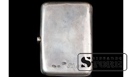 Портсигар с памятной надписью, серебро, 84 проба, начало 20го века, мастерская Александра Карпова, Российская Империя