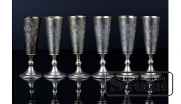 Набор серебряных бокалов, 875 проба,191 г ,  СССР