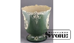 Faience, Large Interior Vase, Latvia, Riga, Zelm & Bohm, 1890, 19th Century, 33.5 x 27.5