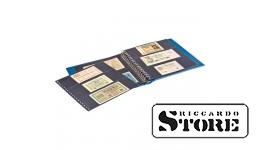LINDNER banknote album with black interleaves and protective case — blue.