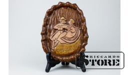 Керамика ,Панно на стену (Танцоры), Латвия ,  40 -Е годы. 19,5 x 14,5 см