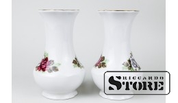 ФАРФОР , Парные Вазы , РИГА, РИЖСКАЯ ФАРФОРОВАЯ ФАБРИКА , 14 CM