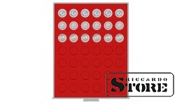 STANDARD Numismatic Box with 42 Round Slots for Coins with a Diameter of Up to 27.5 mm, for Example, for Storing 5 Euro Coins from Germany