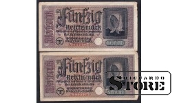 Germany, Set of 2 banknotes, 50 Reichsmark, 1940-45, F