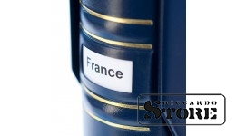 Ringbinder OPTIMA, classic design SIGNUM, with labeling field, incl. slipcase, blue