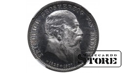 Badeni Suurhertsogiriik, 2 marka, 1907 aasta, Friedrich I surm, NGC, PROOF DETAILS