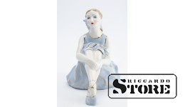 статуэтка, Балерина, фарфор, Рига , Рижская фарфоровая фабрика, автор модели - Римма Панцеховская, 50-е годы , 11.5 см, 1-ый сорт