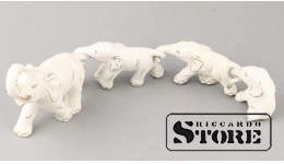 Stautette, Family of elephants, porcelain, Riga, Riga porcelain factory, 1970s, Length 3.10 cm.