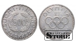 Финляндия, 500 марок, XV летние Олимпийские игры, 1952.год, Серебро